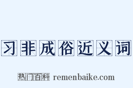 习非成俗近义词是什么意思的图片